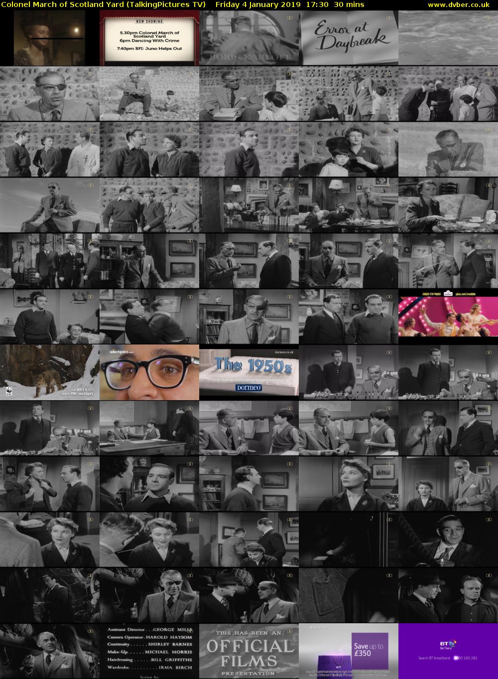 Colonel March of Scotland Yard (TalkingPictures TV) Friday 4 January 2019 17:30 - 18:00