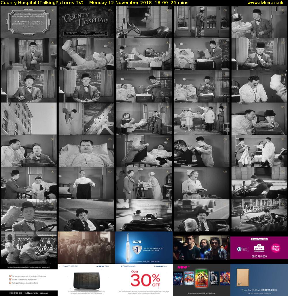 County Hospital (TalkingPictures TV) Monday 12 November 2018 18:00 - 18:25