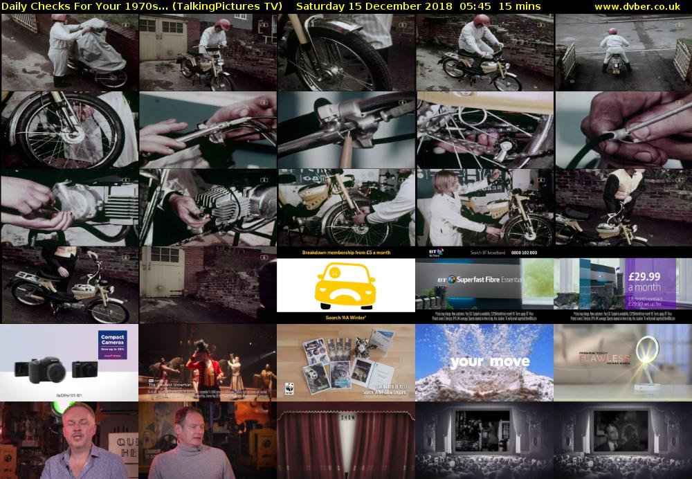 Daily Checks For Your 1970s... (TalkingPictures TV) Saturday 15 December 2018 05:45 - 06:00