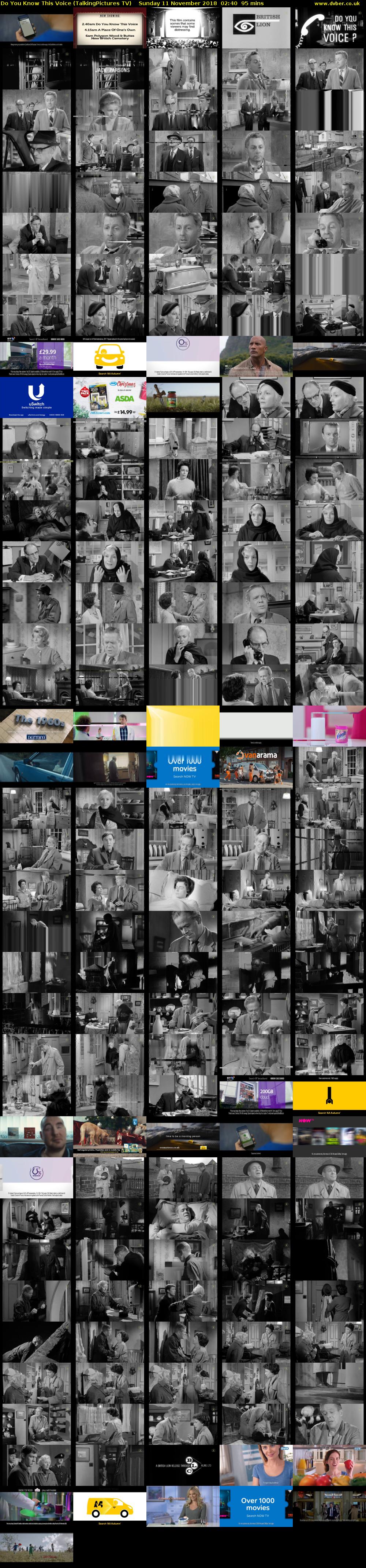 Do You Know This Voice (TalkingPictures TV) Sunday 11 November 2018 02:40 - 04:15