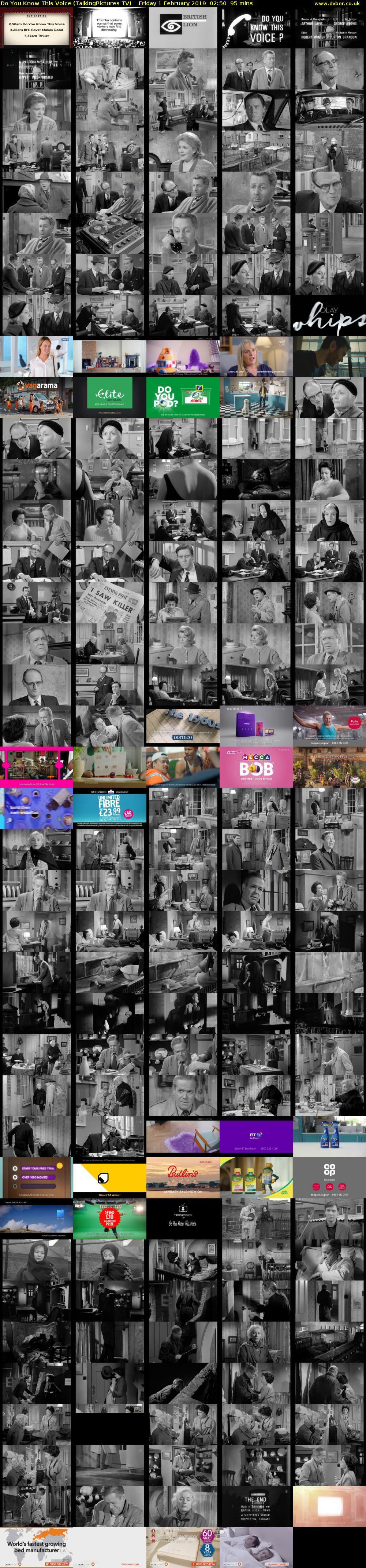 Do You Know This Voice (TalkingPictures TV) Friday 1 February 2019 02:50 - 04:25