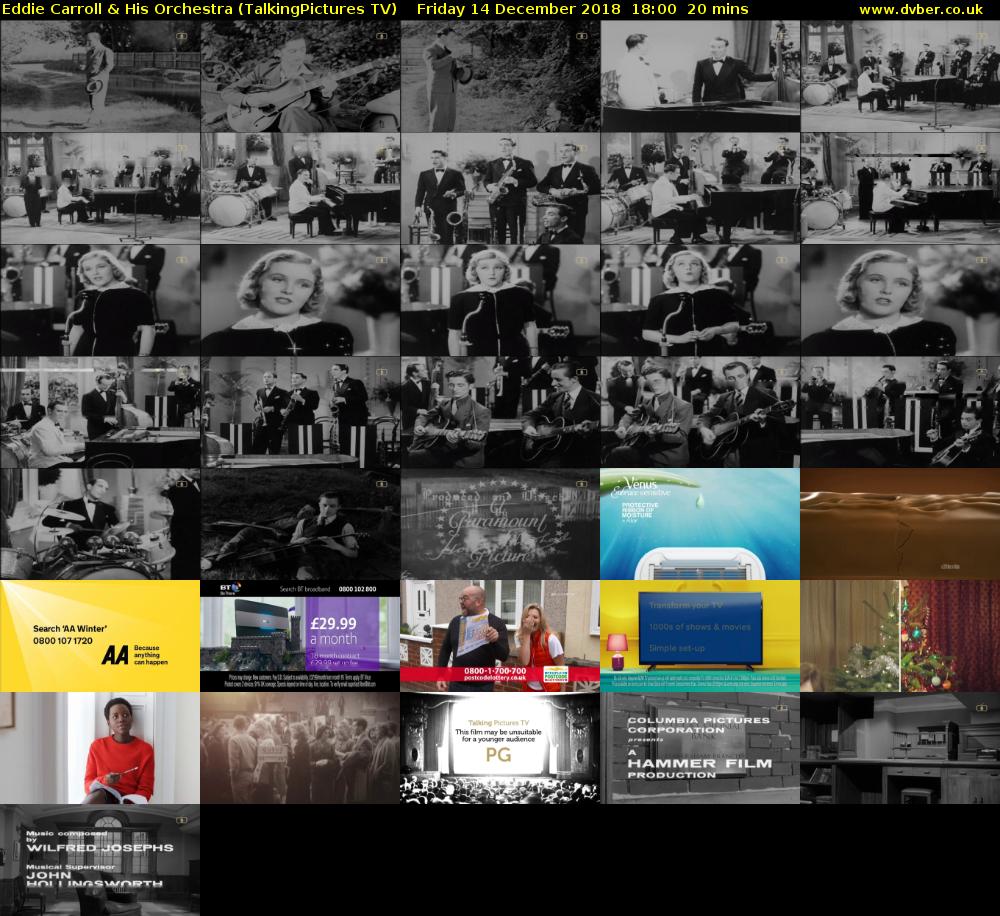 Eddie Carroll & His Orchestra (TalkingPictures TV) Friday 14 December 2018 18:00 - 18:20