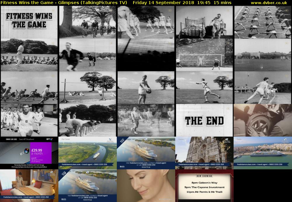 Fitness Wins the Game - Glimpses (TalkingPictures TV) Friday 14 September 2018 19:45 - 20:00