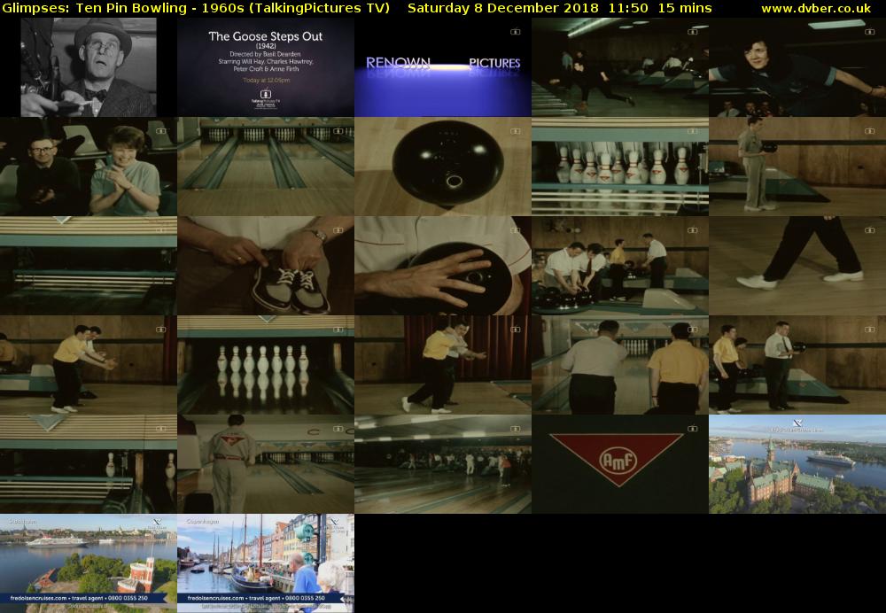 Glimpses: Ten Pin Bowling - 1960s (TalkingPictures TV) Saturday 8 December 2018 11:50 - 12:05