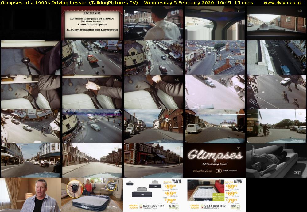 Glimpses of a 1960s Driving Lesson (TalkingPictures TV) Wednesday 5 February 2020 10:45 - 11:00