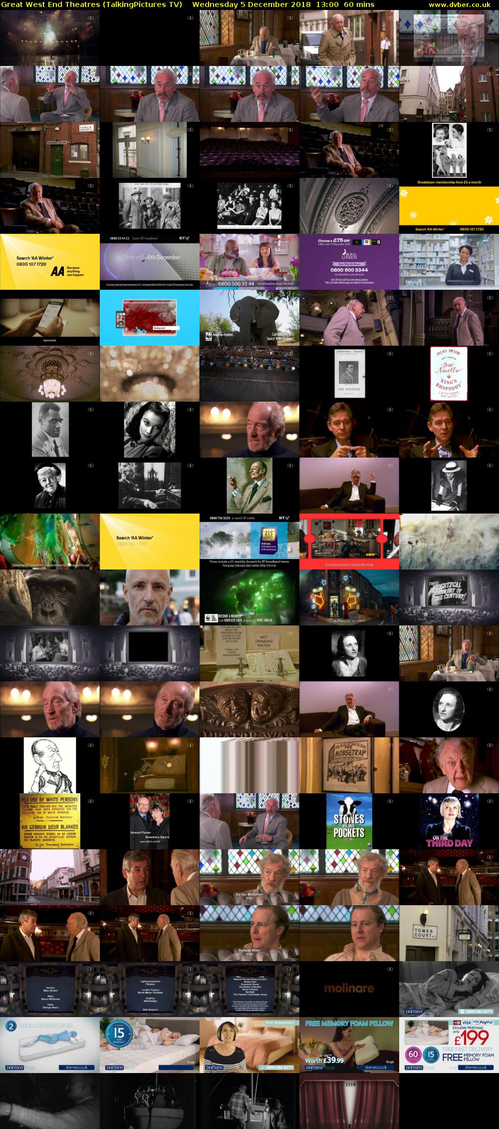 Great West End Theatres (TalkingPictures TV) Wednesday 5 December 2018 13:00 - 14:00