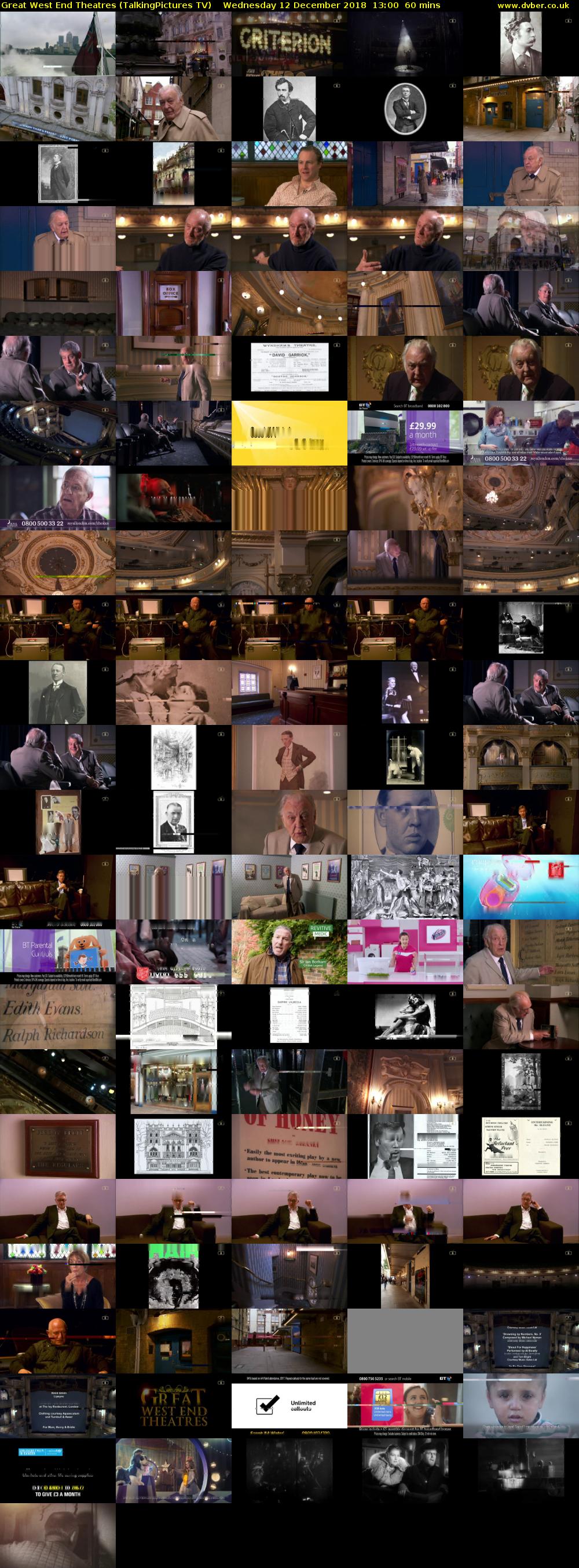 Great West End Theatres (TalkingPictures TV) Wednesday 12 December 2018 13:00 - 14:00