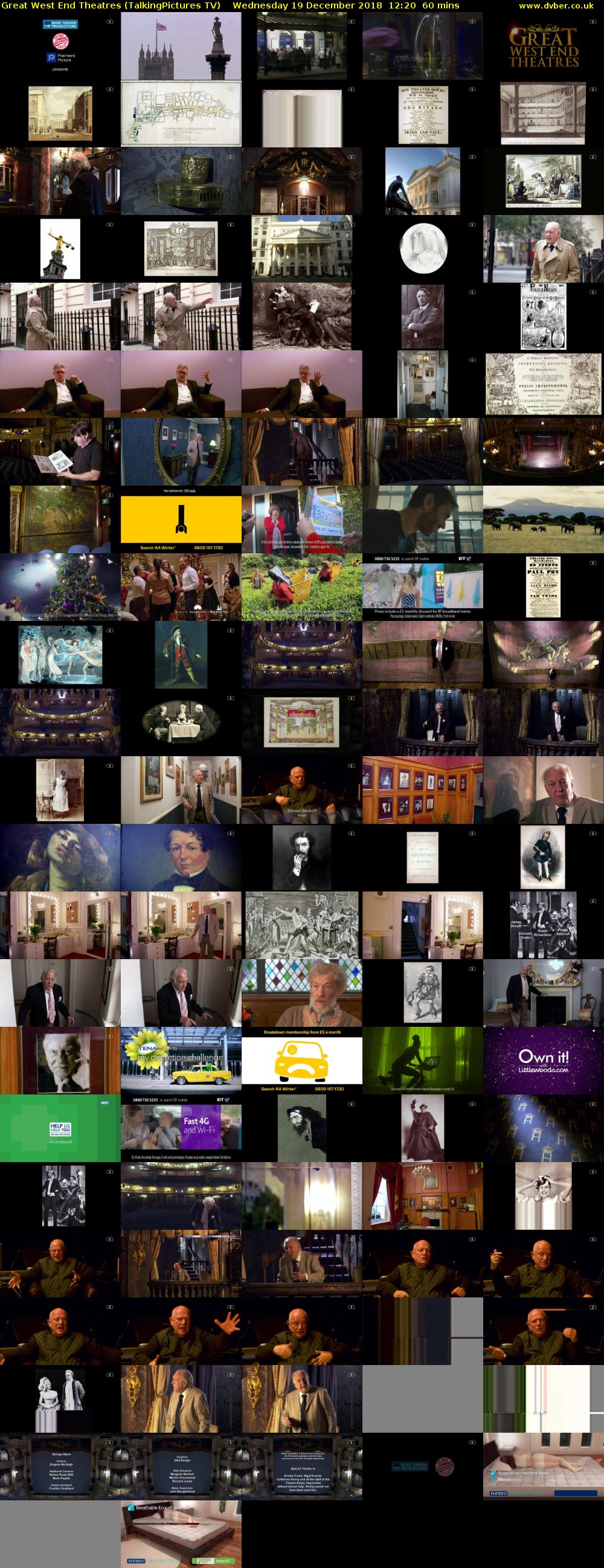 Great West End Theatres (TalkingPictures TV) Wednesday 19 December 2018 12:20 - 13:20