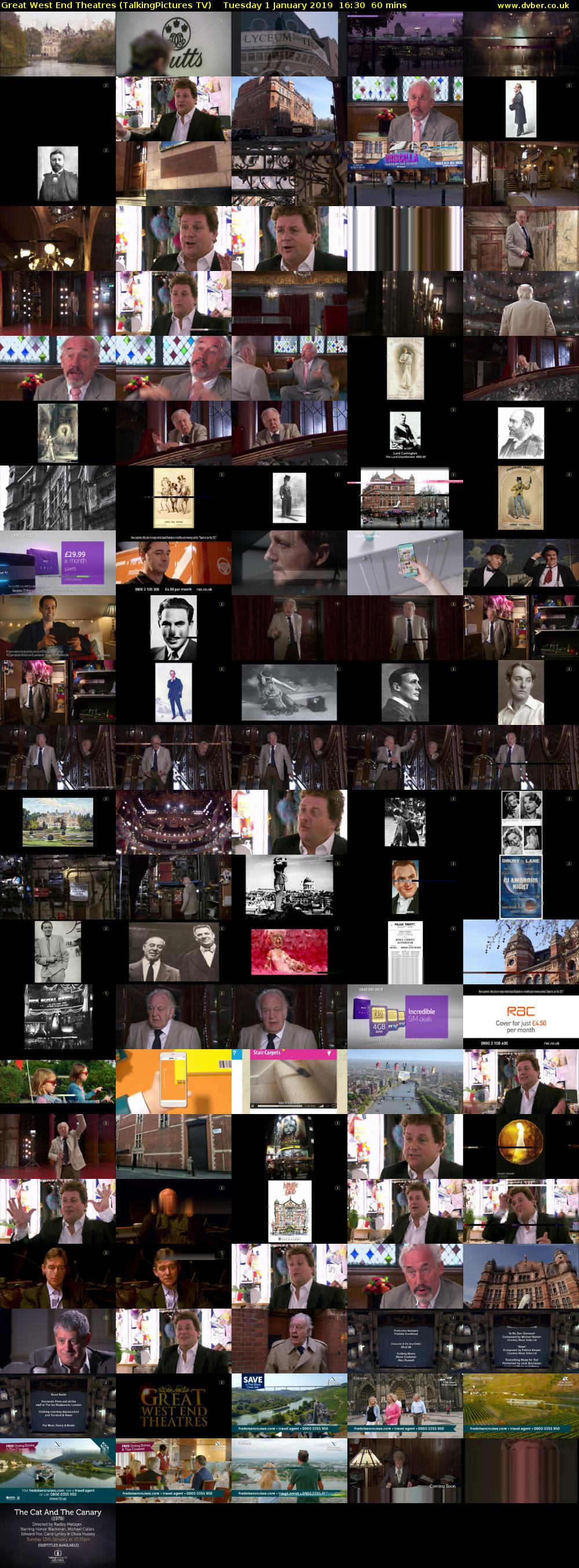 Great West End Theatres (TalkingPictures TV) Tuesday 1 January 2019 16:30 - 17:30