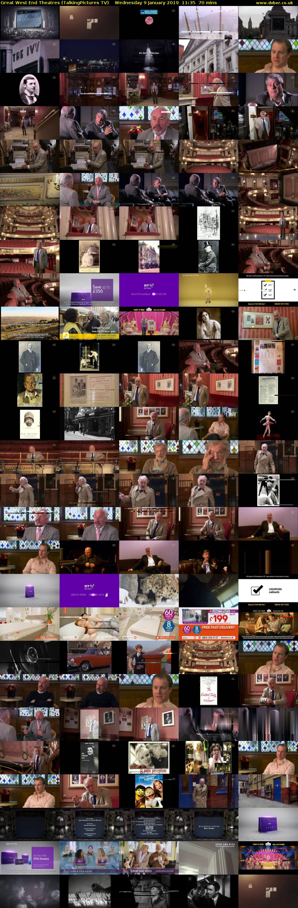 Great West End Theatres (TalkingPictures TV) Wednesday 9 January 2019 11:35 - 12:45