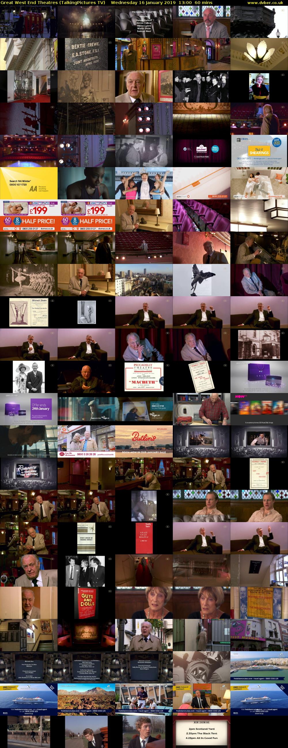 Great West End Theatres (TalkingPictures TV) Wednesday 16 January 2019 13:00 - 14:00