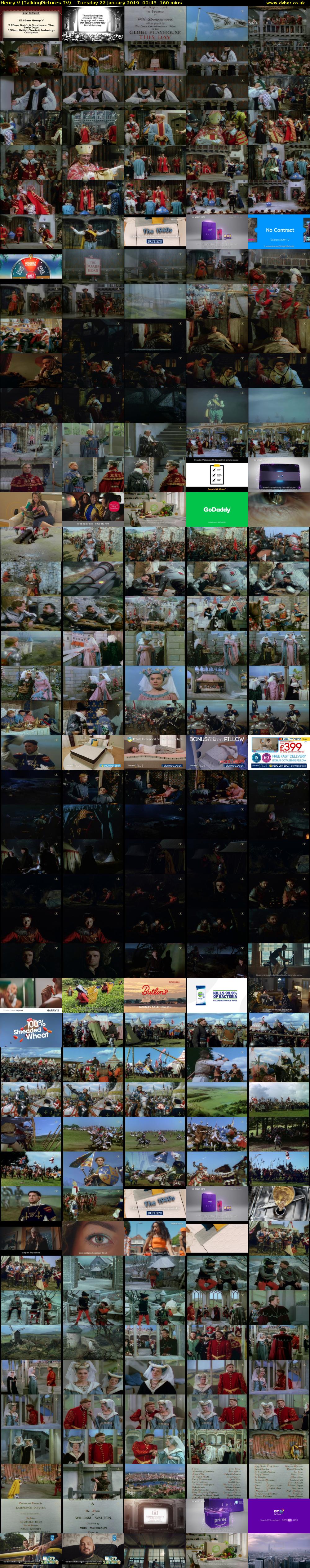 Henry V (TalkingPictures TV) Tuesday 22 January 2019 00:45 - 03:25