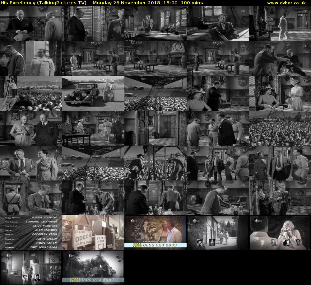 His Excellency (TalkingPictures TV) Monday 26 November 2018 18:00 - 19:40