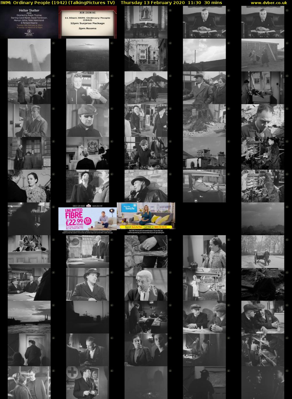 IWM: Ordinary People (1942) (TalkingPictures TV) Thursday 13 February 2020 11:30 - 12:00