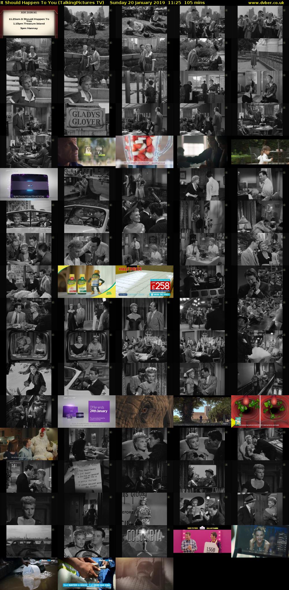 It Should Happen To You (TalkingPictures TV) Sunday 20 January 2019 11:25 - 13:10