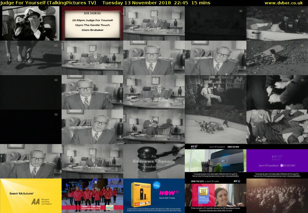 Judge For Yourself (TalkingPictures TV) Tuesday 13 November 2018 22:45 - 23:00