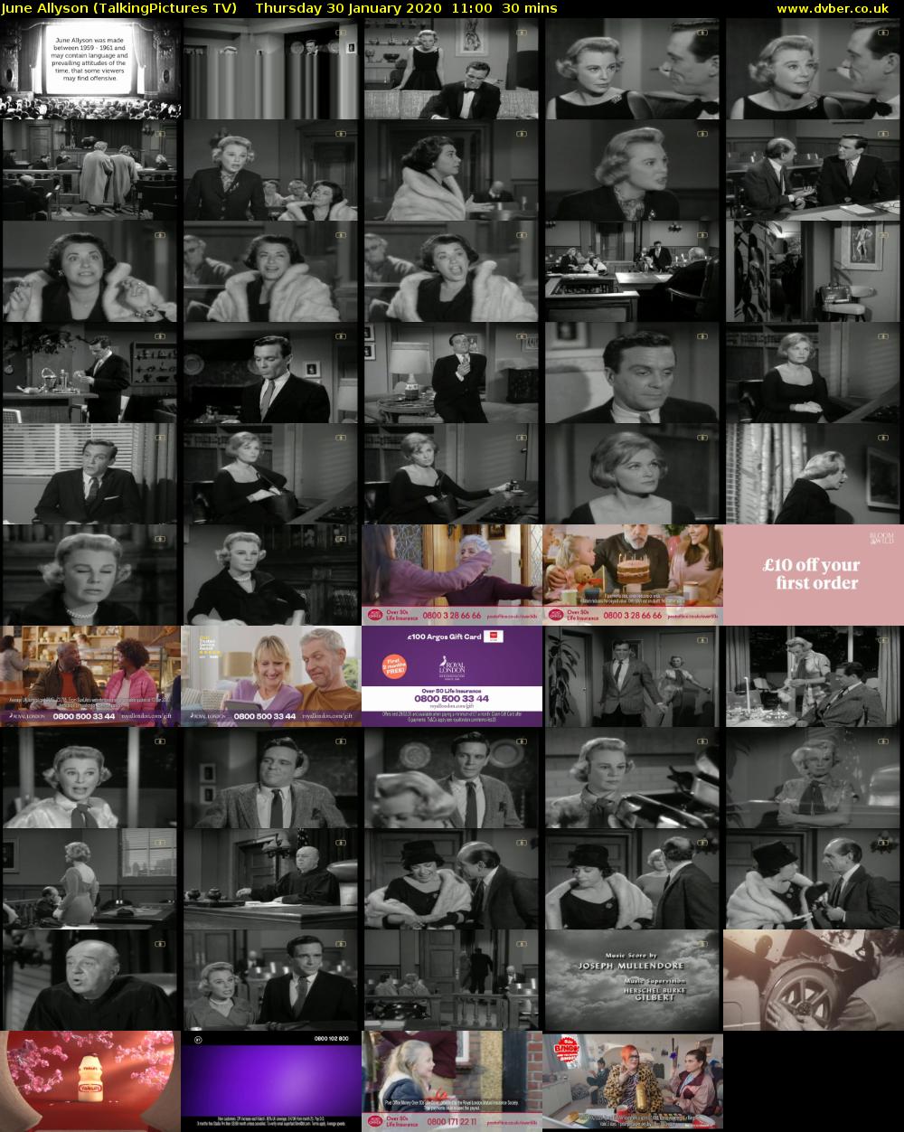 June Allyson (TalkingPictures TV) Thursday 30 January 2020 11:00 - 11:30
