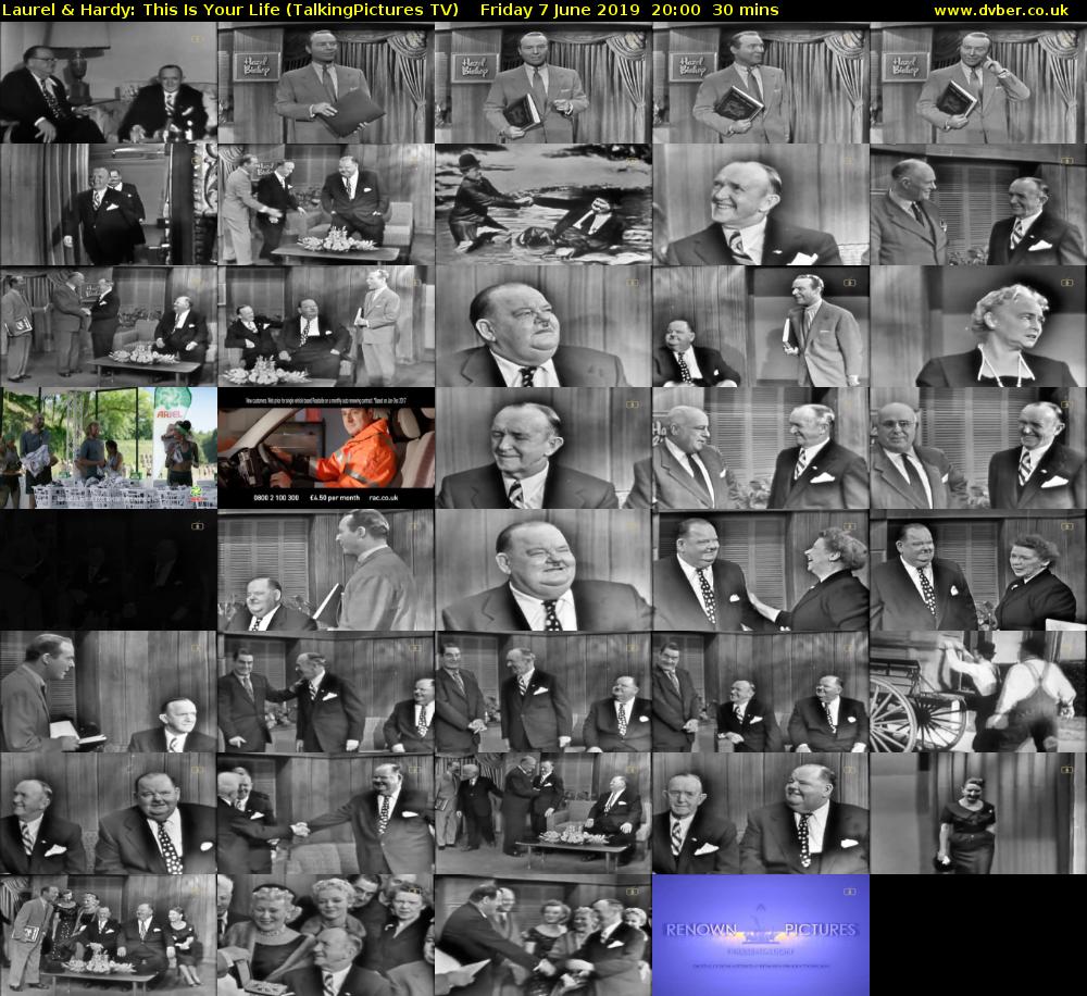 Laurel & Hardy: This Is Your Life (TalkingPictures TV) Friday 7 June 2019 20:00 - 20:30