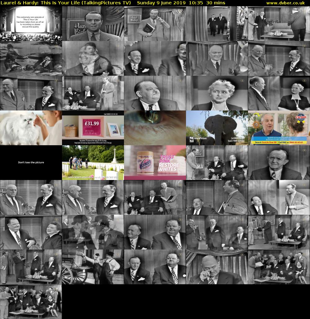 Laurel & Hardy: This Is Your Life (TalkingPictures TV) Sunday 9 June 2019 10:35 - 11:05