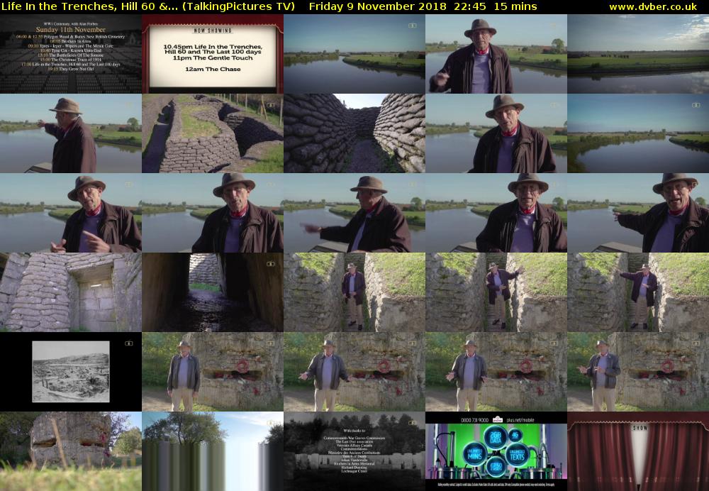 Life In the Trenches, Hill 60 &... (TalkingPictures TV) Friday 9 November 2018 22:45 - 23:00