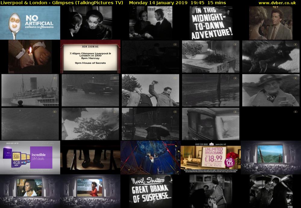 Liverpool & London - Glimpses (TalkingPictures TV) Monday 14 January 2019 19:45 - 20:00