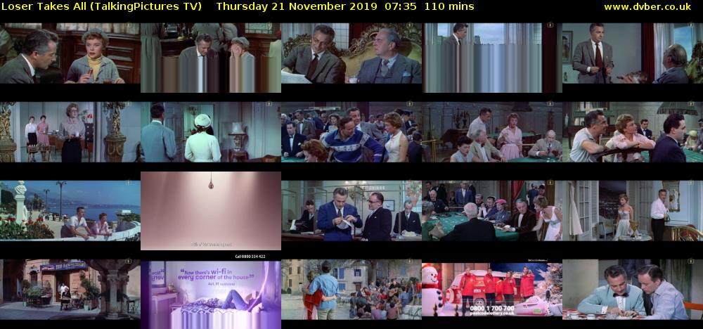 Loser Takes All (TalkingPictures TV) Thursday 21 November 2019 07:35 - 09:25