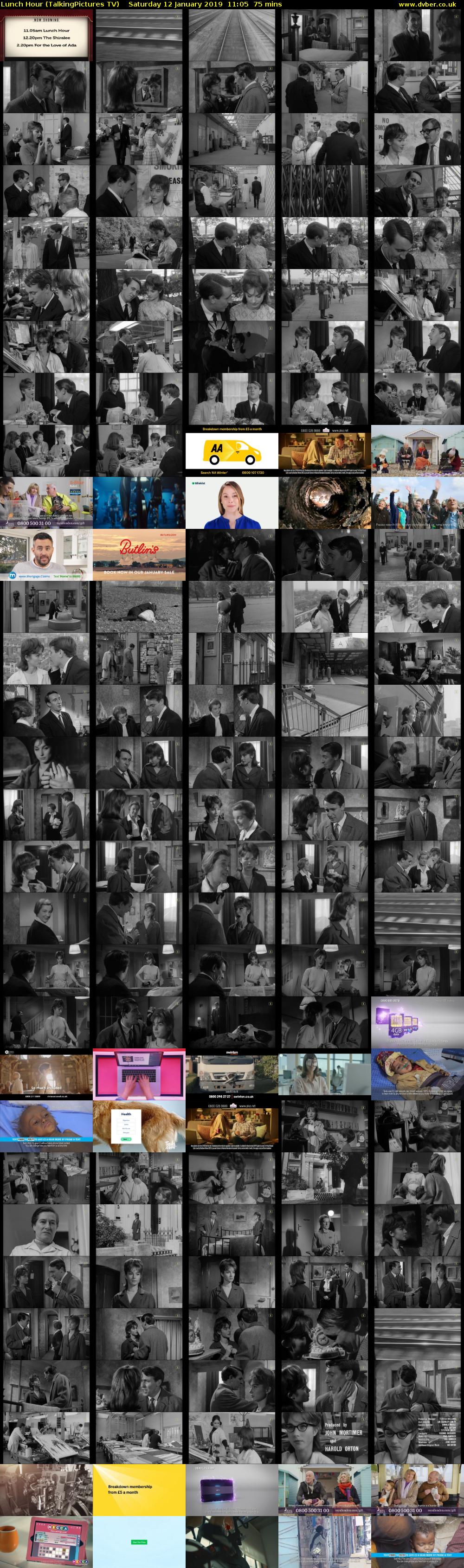 Lunch Hour (TalkingPictures TV) Saturday 12 January 2019 11:05 - 12:20