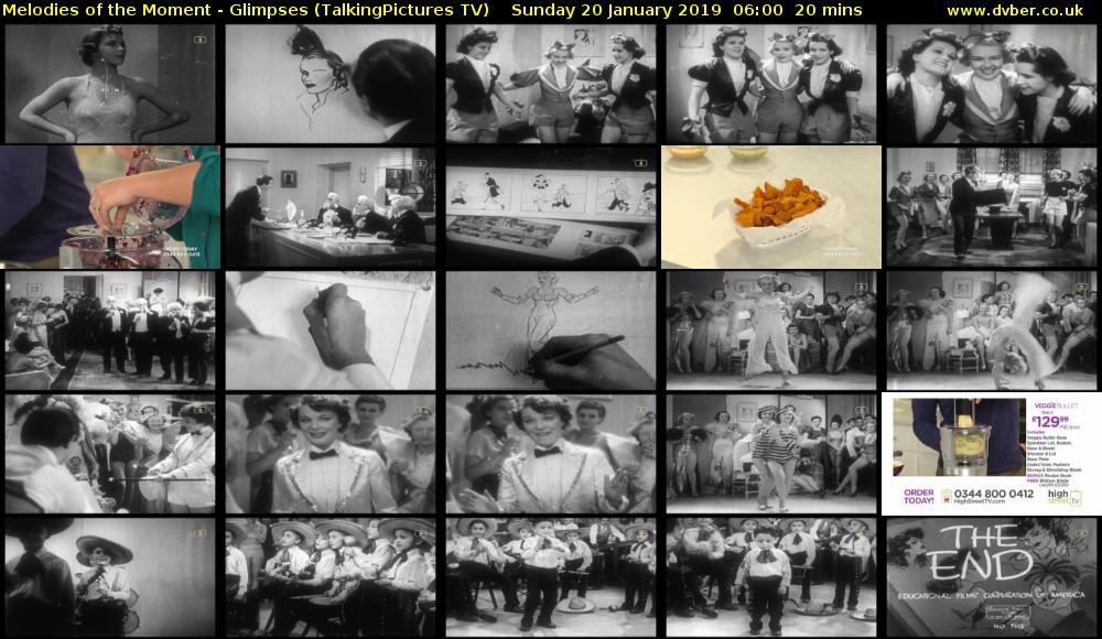 Melodies of the Moment - Glimpses (TalkingPictures TV) Sunday 20 January 2019 06:00 - 06:20