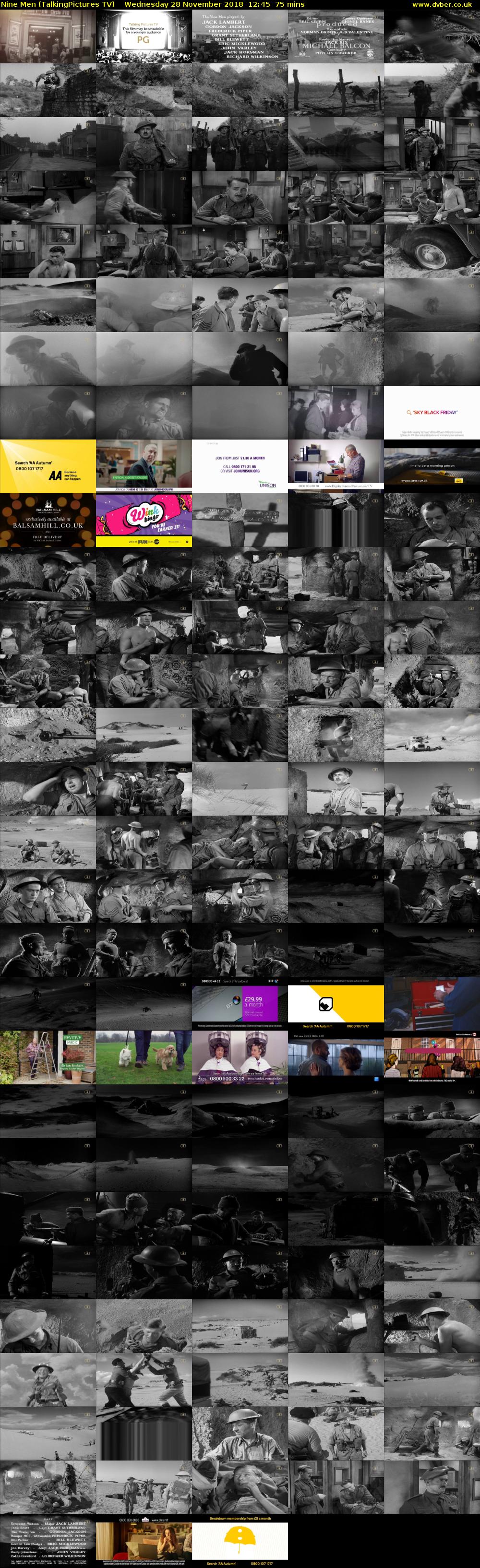 Nine Men (TalkingPictures TV) Wednesday 28 November 2018 12:45 - 14:00