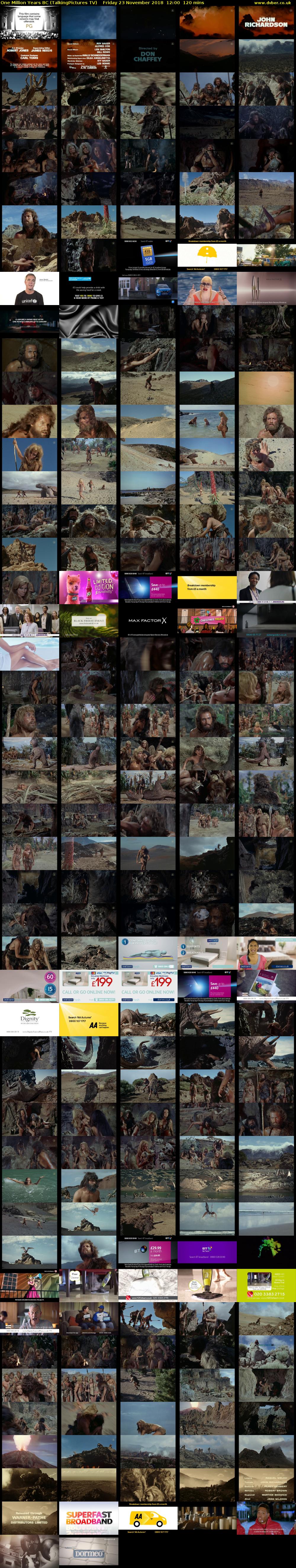 One Million Years BC (TalkingPictures TV) Friday 23 November 2018 12:00 - 14:00