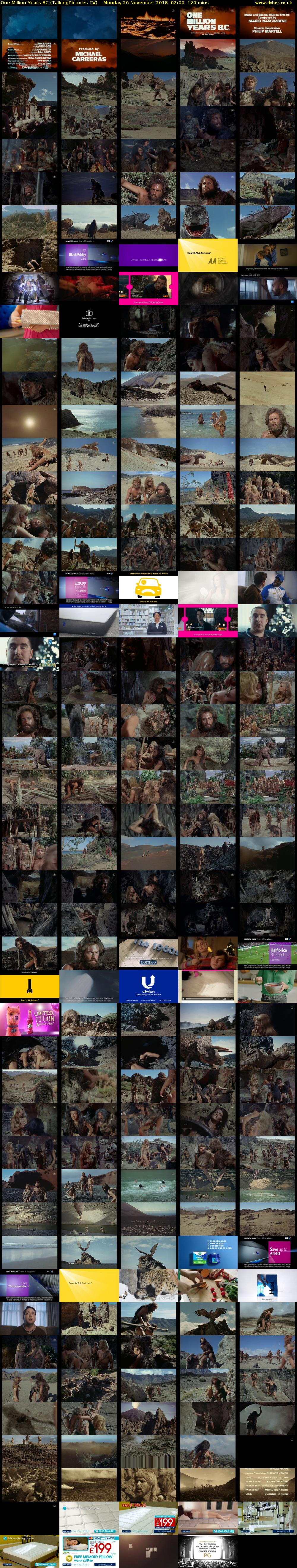 One Million Years BC (TalkingPictures TV) Monday 26 November 2018 02:00 - 04:00