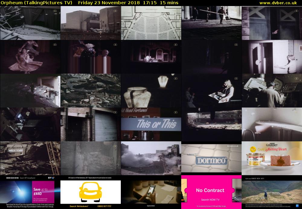 Orpheum (TalkingPictures TV) Friday 23 November 2018 17:15 - 17:30