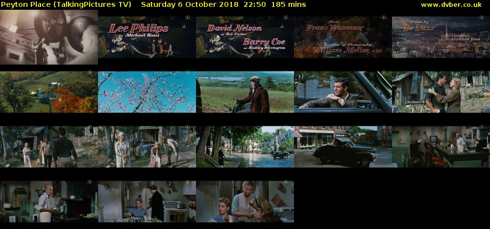 Peyton Place (TalkingPictures TV) Saturday 6 October 2018 22:50 - 01:55