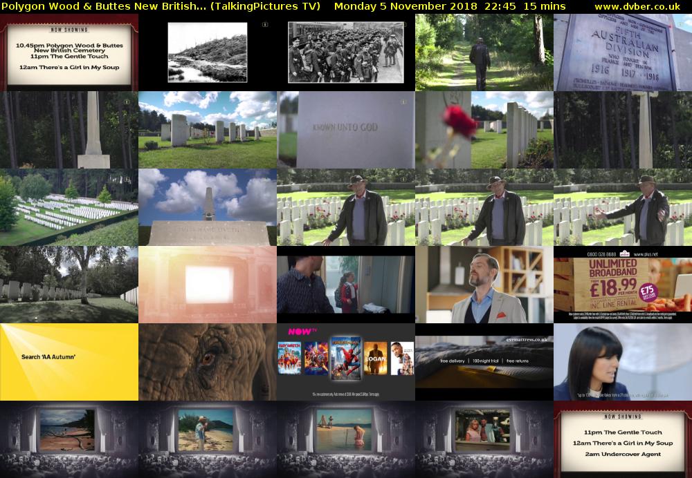 Polygon Wood & Buttes New British... (TalkingPictures TV) Monday 5 November 2018 22:45 - 23:00