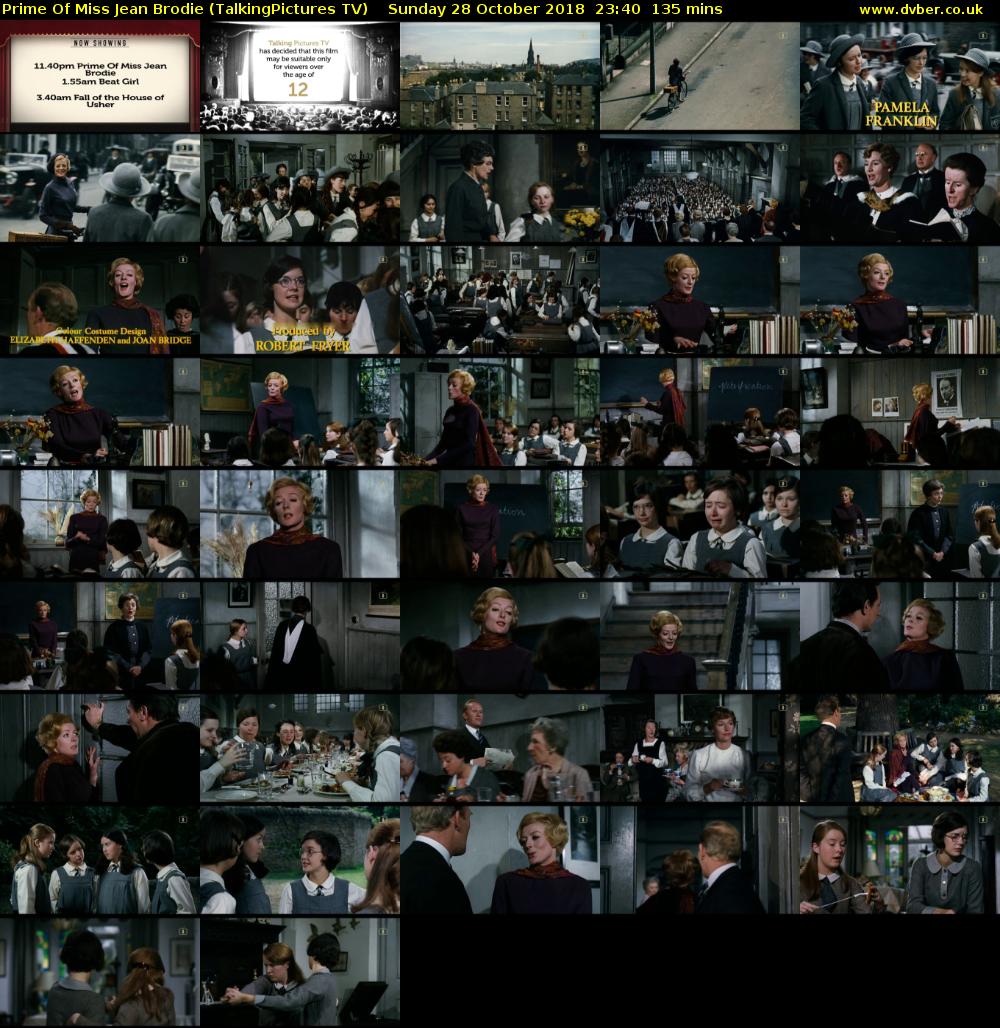 Prime Of Miss Jean Brodie (TalkingPictures TV) Sunday 28 October 2018 23:40 - 01:55