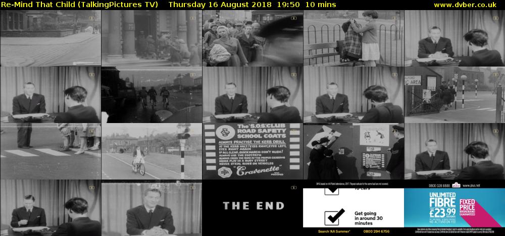 Re-Mind That Child (TalkingPictures TV) Thursday 16 August 2018 19:50 - 20:00