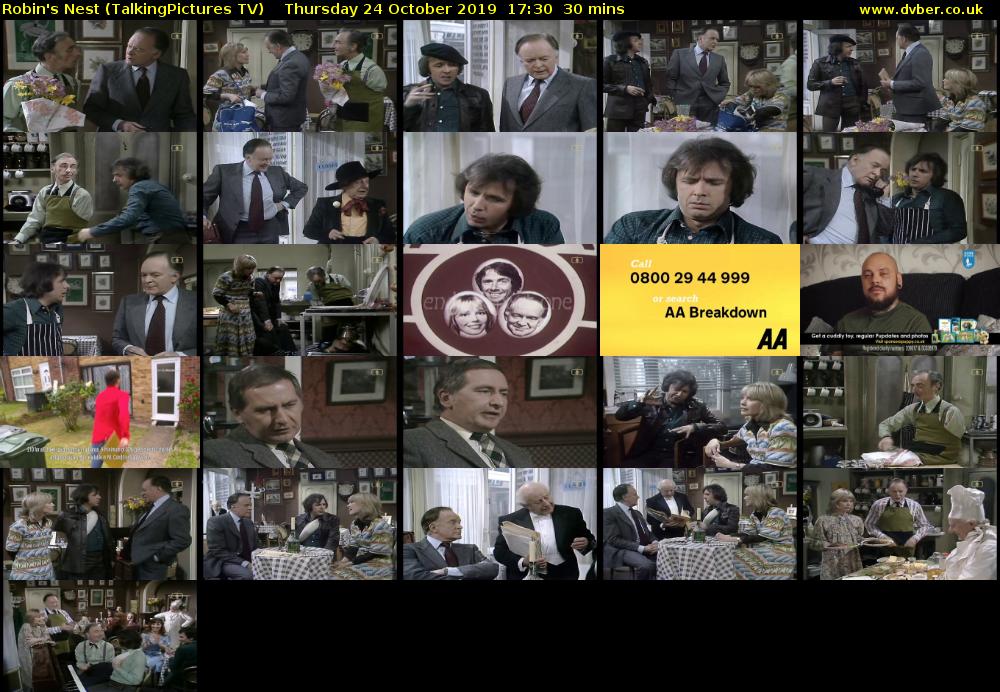 Robin's Nest (TalkingPictures TV) Thursday 24 October 2019 17:30 - 18:00