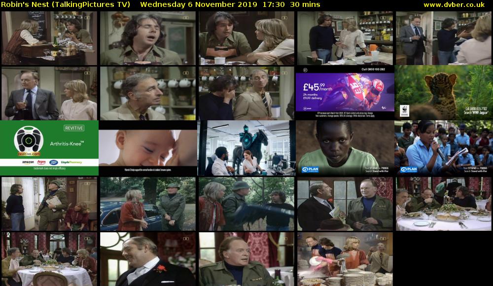 Robin's Nest (TalkingPictures TV) Wednesday 6 November 2019 17:30 - 18:00