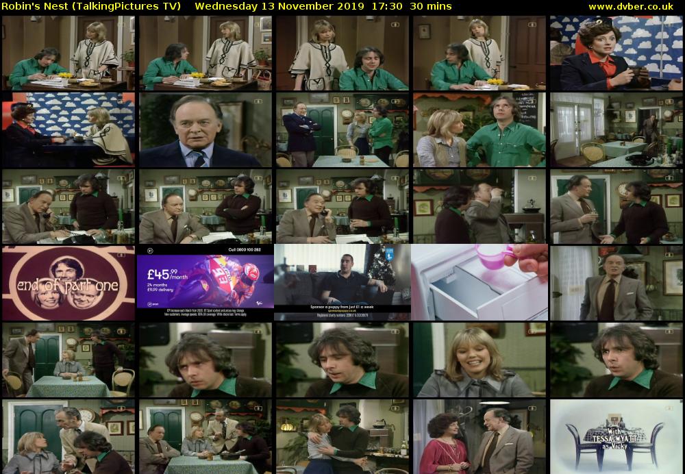 Robin's Nest (TalkingPictures TV) Wednesday 13 November 2019 17:30 - 18:00