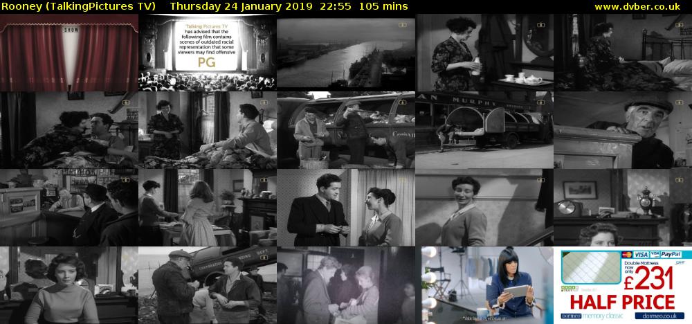 Rooney (TalkingPictures TV) Thursday 24 January 2019 22:55 - 00:40