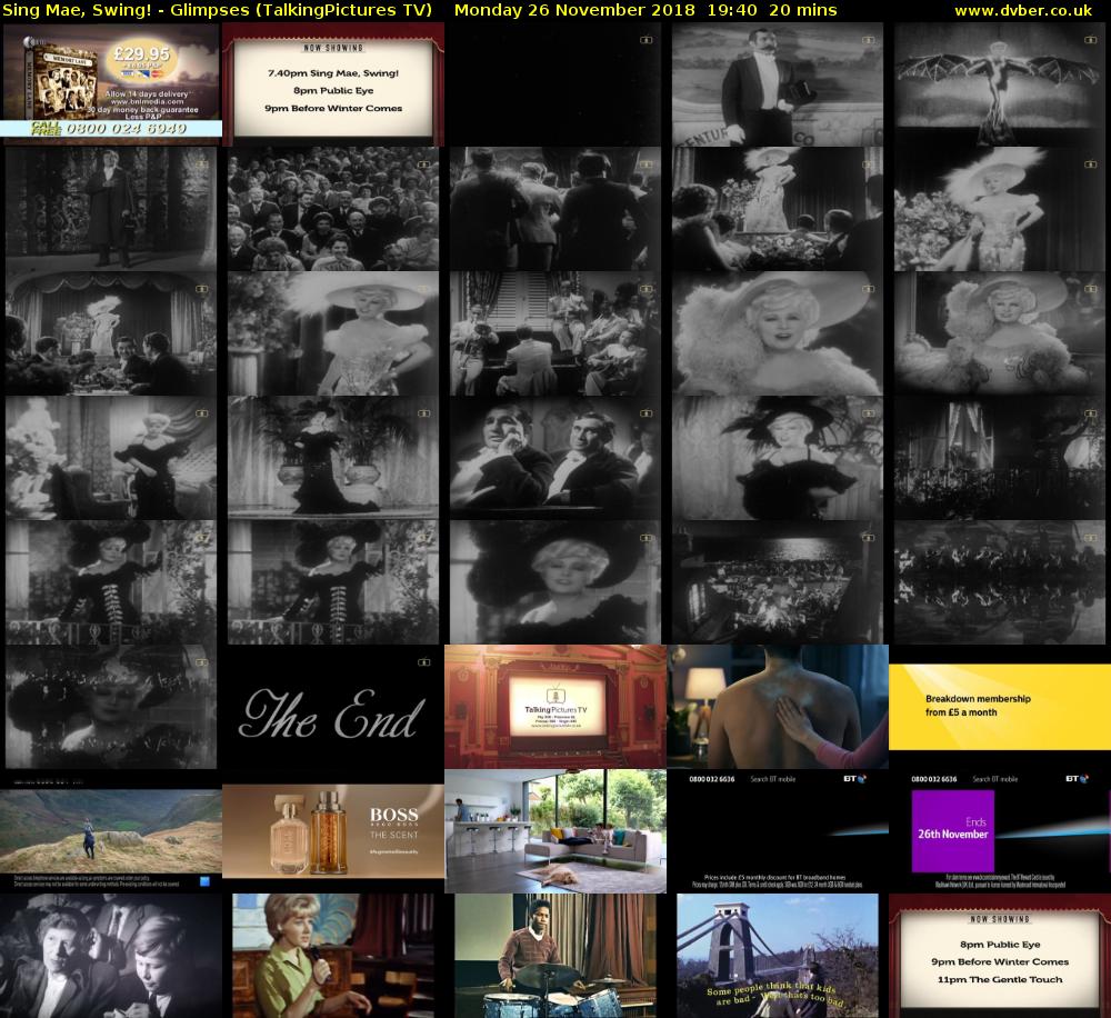 Sing Mae, Swing! - Glimpses (TalkingPictures TV) Monday 26 November 2018 19:40 - 20:00