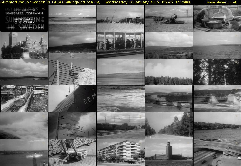 Summertime in Sweden in 1939 (TalkingPictures TV) Wednesday 16 January 2019 05:45 - 06:00