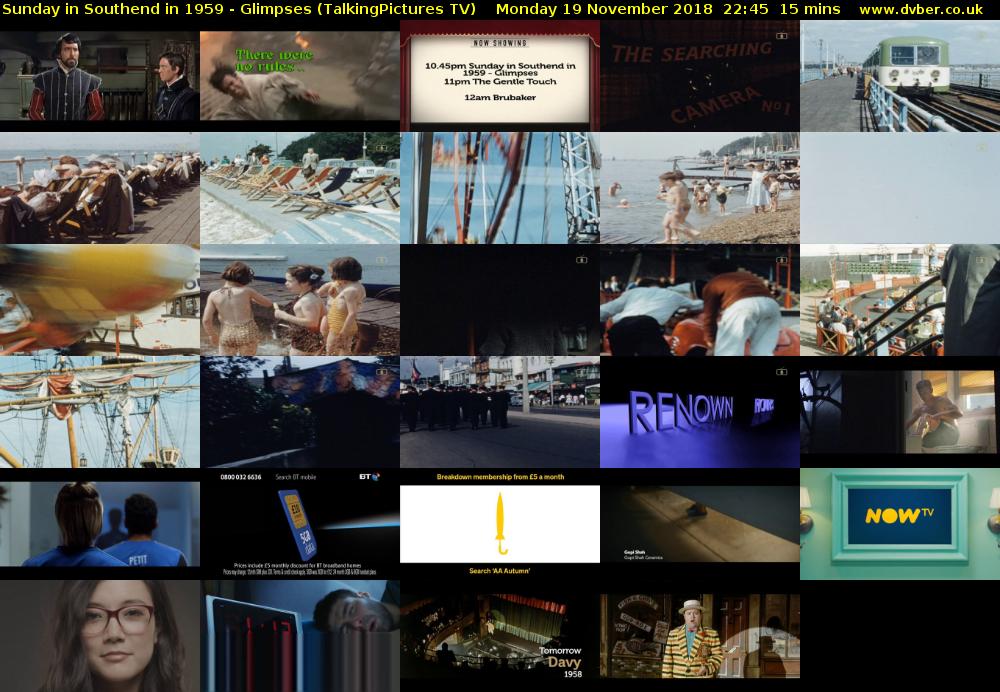 Sunday in Southend in 1959 - Glimpses (TalkingPictures TV) Monday 19 November 2018 22:45 - 23:00