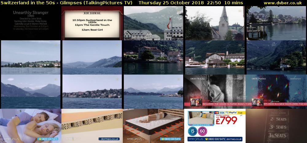 Switzerland in the 50s - Glimpses (TalkingPictures TV) Thursday 25 October 2018 22:50 - 23:00