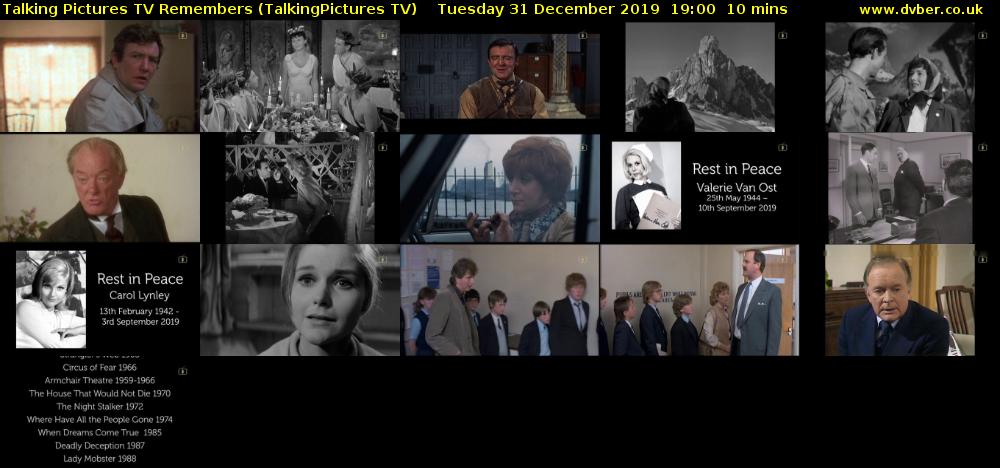 Talking Pictures TV Remembers (TalkingPictures TV) Tuesday 31 December 2019 19:00 - 19:10