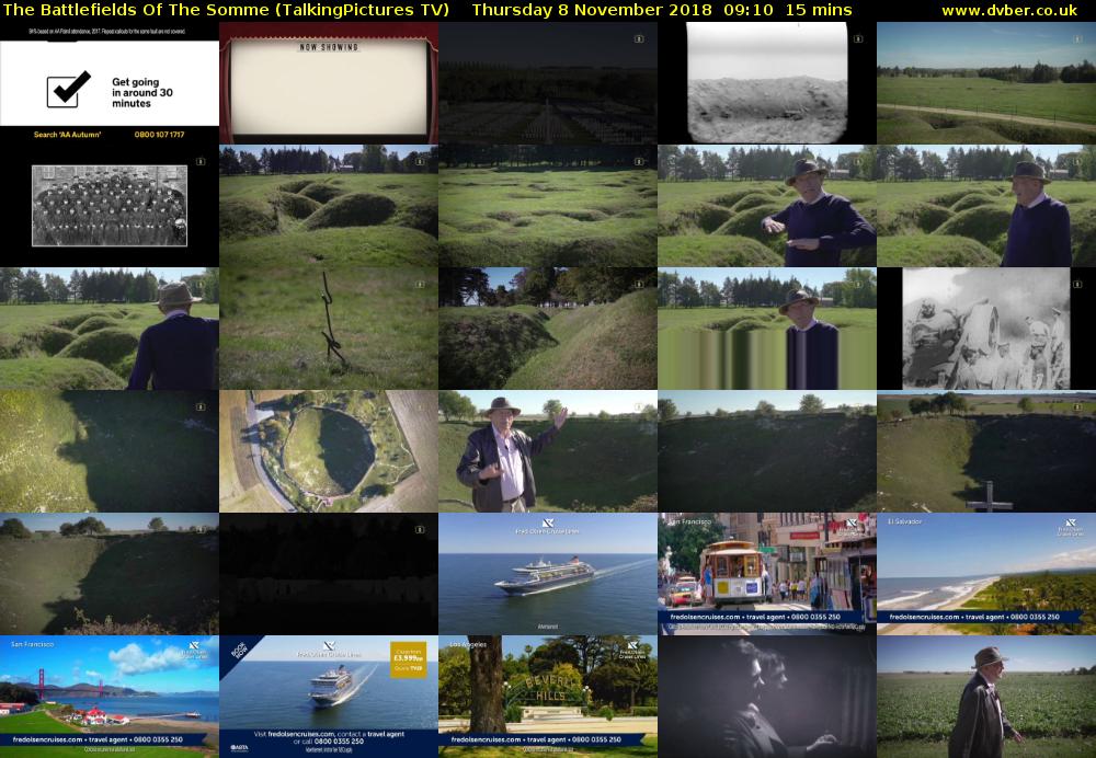 The Battlefields Of The Somme (TalkingPictures TV) Thursday 8 November 2018 09:10 - 09:25