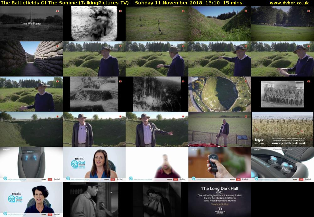 The Battlefields Of The Somme (TalkingPictures TV) Sunday 11 November 2018 13:10 - 13:25
