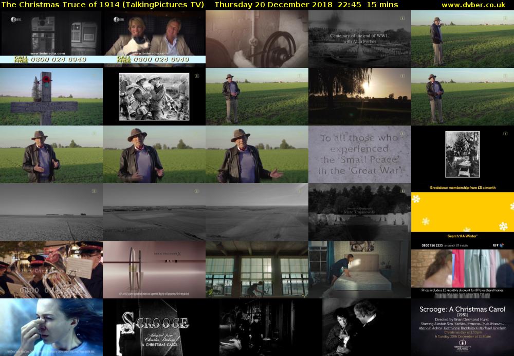 The Christmas Truce of 1914 (TalkingPictures TV) Thursday 20 December 2018 22:45 - 23:00