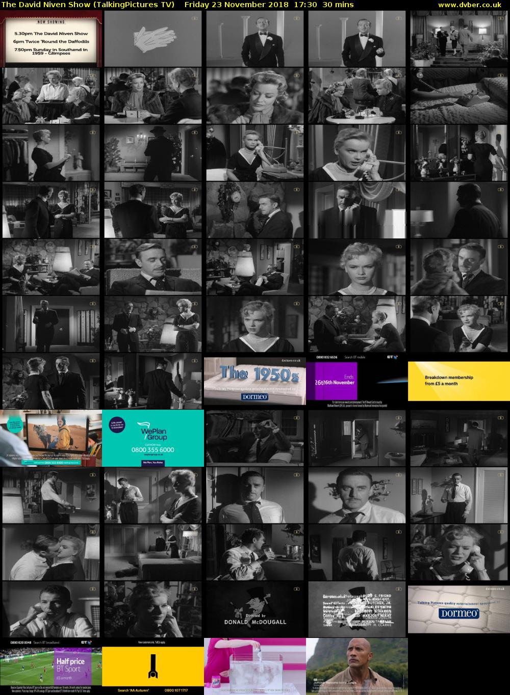 The David Niven Show (TalkingPictures TV) Friday 23 November 2018 17:30 - 18:00