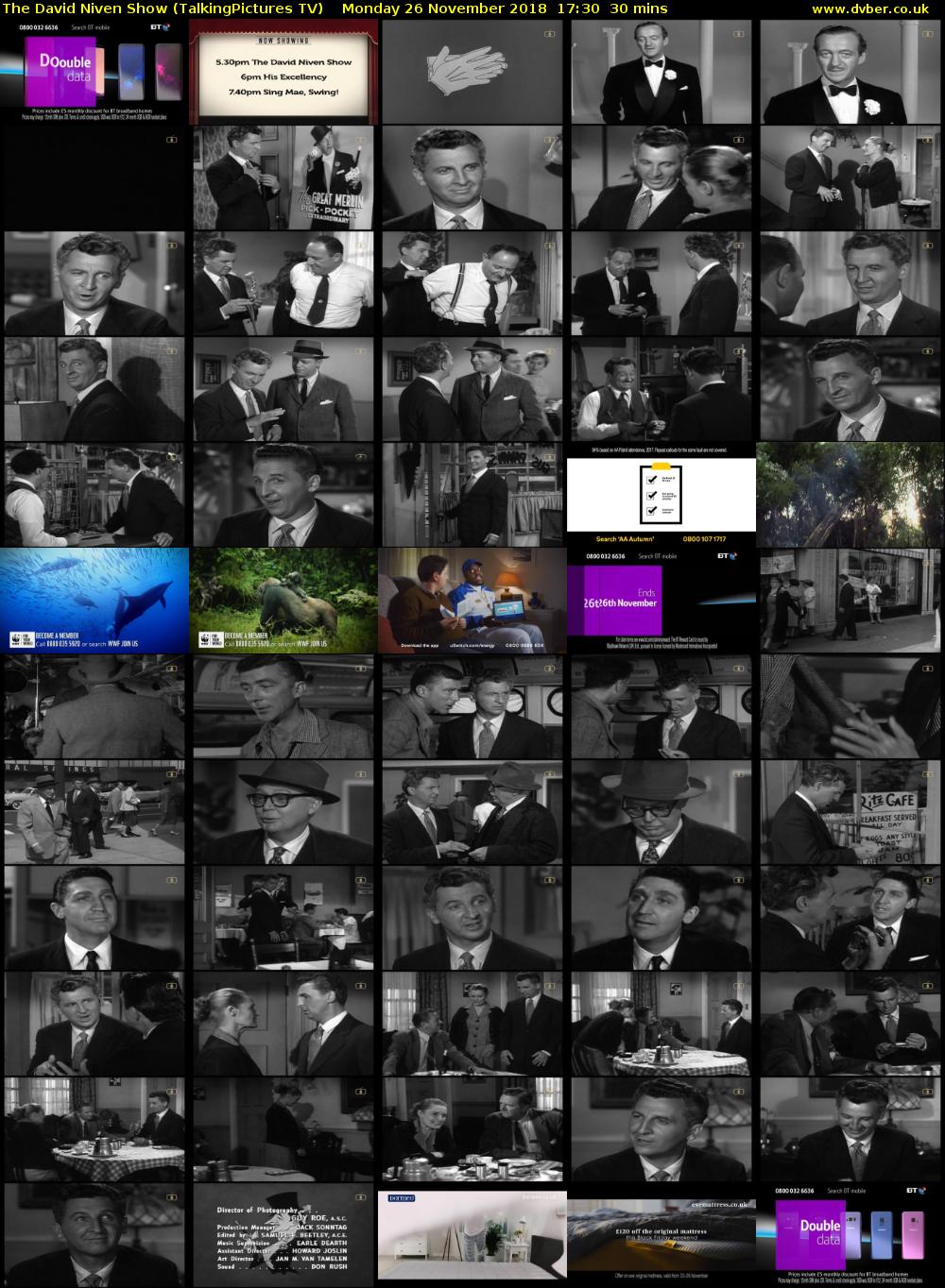 The David Niven Show (TalkingPictures TV) Monday 26 November 2018 17:30 - 18:00